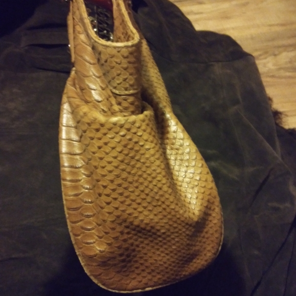 Henri Bendel Large Bag  chain detail double on straps Milliner Shopper Snake - Picture 4 of 11